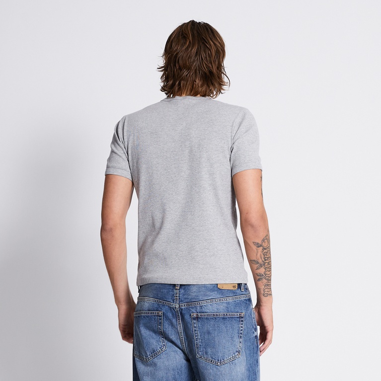 Rib knit tee "Vincent" Grey Melange